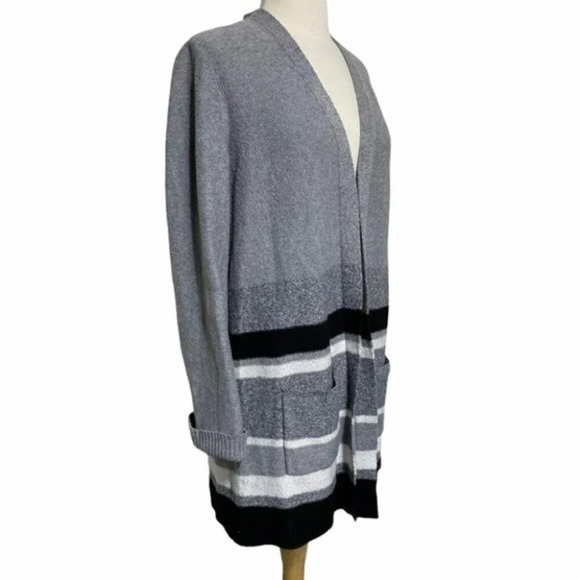 Ana S gray/black/white long open cardigan‎ LNC - Picture 2 of 5